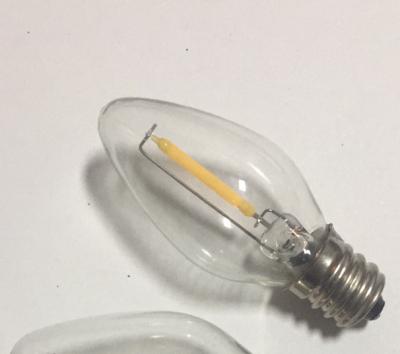 China Bulb For String Mini Light Shatterproof Replacement C7 0.6W E12 E14 Led Filament Edison Candle Led Bulb Lights for sale