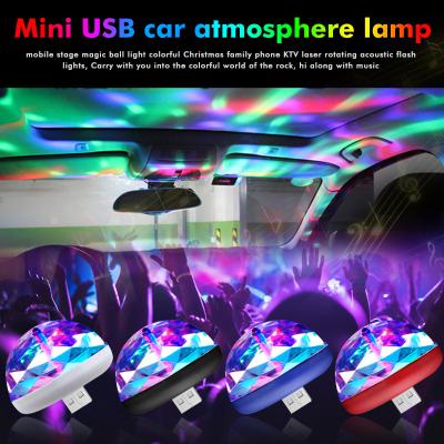 China Accesorios Para Carro Mini High Quality Crystal Magic Ball Led Control DJ Disco Light Charger USB Computer RGB Lighting Interior BallCar Accessory for sale