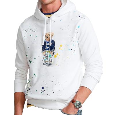 China 2021OEM Long Sleeve Hood Sweatshirts Custom Print Logo Anti-Wrinkle Drawstring Hoodie Men for sale