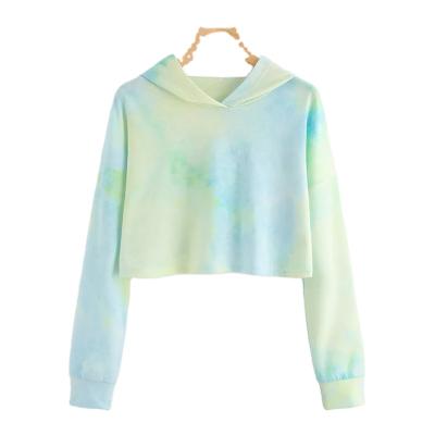 China Anti-Wrinkle Custom Cotton Tank Top Tie Dye Crop Top Fantasy Design Lightweight Women's Pullover Hoodies 100% for sale