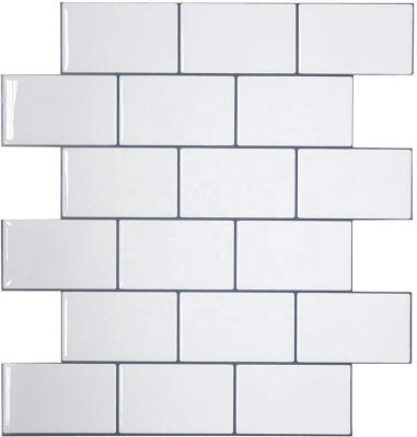 China Waterproof+ECO-Friendly+Self-adhesive Waterproof Rise Design Interior Decoration Panel Thicker Peel and Stick Wall Tiles for Kitchen and Bathroom Wall for sale