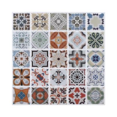 China Morden 12 x12 inch Morocco flower wall tiles self adhesive wall tiles for kitchen bathroom backsplash waterproof for sale