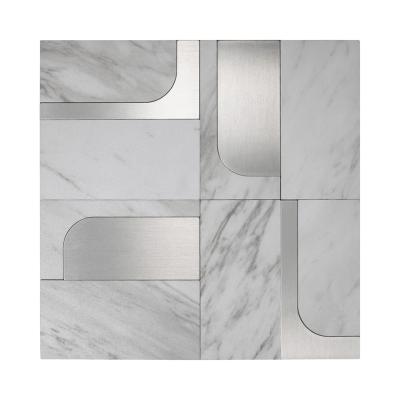 China Glazed metal tiles new walmart trending composite skin and stick backsplash mosaic tiles for sale