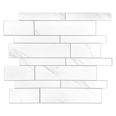 China Self Adhesive Easy Glazed Metal Tiles Marble Stone Peel And Stick Kitchen Backsplash Tile PVC Self Adhesive Compound Tiles for sale