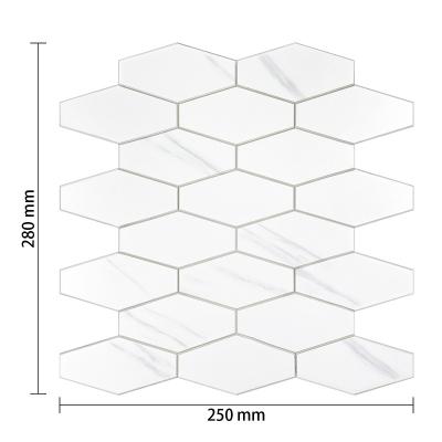 China Glazed Modern Aluminum Plastic Composite Tile Square Design Metal Tiles Bathroom Peel And Stick Wall Mosaic Tiles for sale