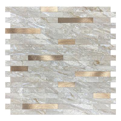 China Glazed Modern Aluminum Plastic Composite Tile Square Design Metal Tiles Kitchen Peel and Stick Wall Mosaic Tiles for sale