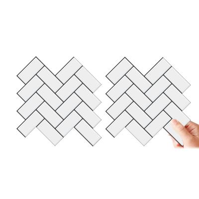 China 3d design modern peel and stick wall tiles kitchen backsplash herringbone wall tile for sale