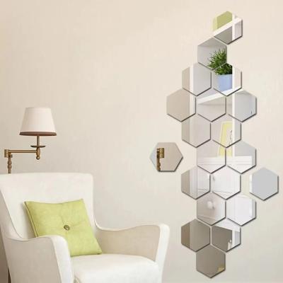 China Scandinavian Mirror Sticker Wall Tiles Stick On Backslash Peel & Stick Living Room Bathroom Strong Adhesive for sale