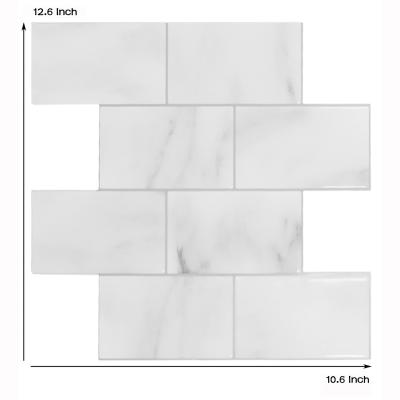 China Parquet High Gloss Lightweight Adhesive Peel And Stick White Marble Slabs For Interior Walls for sale