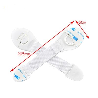 China Cheap Adjustable Strap Adjustable Lock With Adhesive For Baby Safety Cabinet Closer for sale