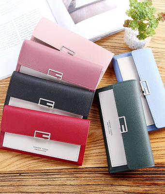 China Wholesale 2021 New Style Durable Korean Women's Wallets Shape Long Triple Wallet Women for sale