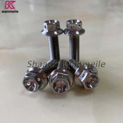 Cina Gr2 Gr5 Titanio Flanged Hex Head Bolt M8 25mm 30mm 40mm per motocicli o industriali in vendita