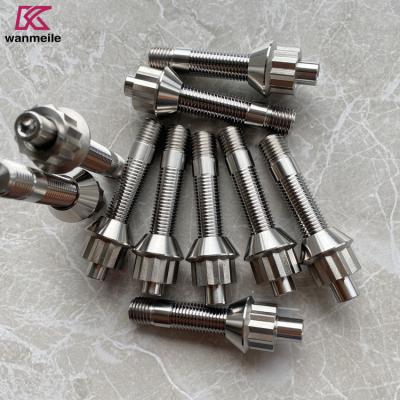 China Gr5 Ti6al4v M12 M14 Titanium Wheel Bolt With Nut For Racing Car Wheel Hub for sale