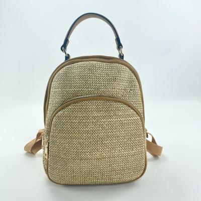 China Fashion summer custom bag small size lady's grass casual woven bagpack bag with Hawaii style for sale