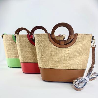 China Fashion Women Straw Rattan Bag Woven Beach Handbag Shoulder Tote Outdoor Travel Tote Bags For Women Luxury for sale