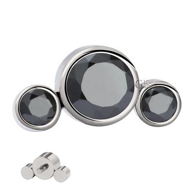 China CLASSIC ASTM F136 Titanium Internally Threaded Group Bezel Gemmed Set CZ Upper Ends Body Piercing Jewelry for sale