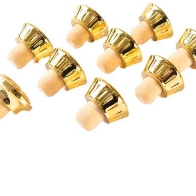 China Factory Direct Selling Gold Bottle Stopper Cork Wine Bottle Non Refillable High Quality Sparkle Stopper for sale