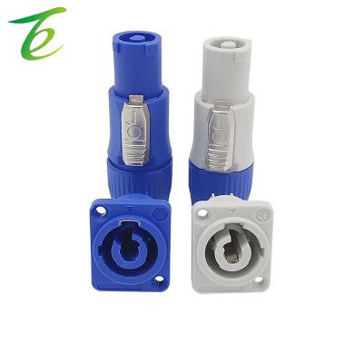 China 3Pin NAC3FCA NAC3FCB(input)+White(output) Plug+Female LED Speakon Connector Male Plug Blue Plug 20A 250V AC Power Plastic Connector for sale