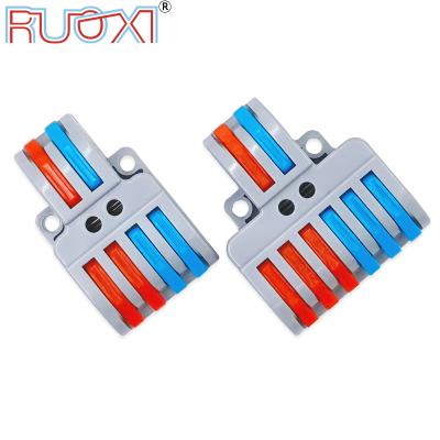 China 2 In 4/6 Cable Connector 2 In 4/6 Terminal Block 0.08-4mm Universal Quick Release Cable Screw Fixed Line Distributor for sale