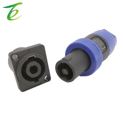 China NL4FC 2Pcs 4Pin NL4FC Audio Cable Connector 4Pole Speakon Jack Socket Audio Loudspeaker Connectors Male Plug Twist Lock Speaker Female for sale