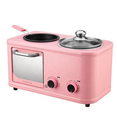 China Best Selling Multi Function Household Pink 3 In 1 Electric Oven Coffee Maker New Breakfast Sandwich Maker for sale