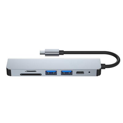 China USB3.0 5Gbps High Speed ​​6 in 1 USB-C Port 6 Port Hub PD High Speed ​​Charging USB 3.0 Hub for Matebook for sale