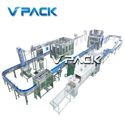 China Food Mineral Water Bottling Rinsing Filling Capping Machine With Cover / Sport Bottled Water Filling Machine for sale