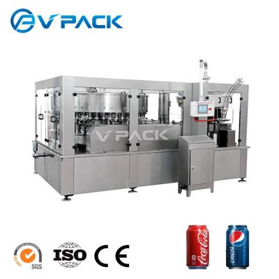 China Automatic Carbonated Food Drink Pop-can Filling Sealing Machine / Craft Beer Filling Machine for sale