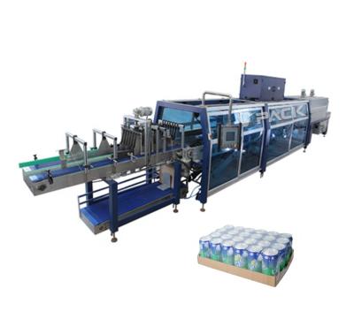 China Automatic food bottle shrink wrap machine with carton box/bottle wrapping by plastic film/Zhangjiagang packer/bottle for sale