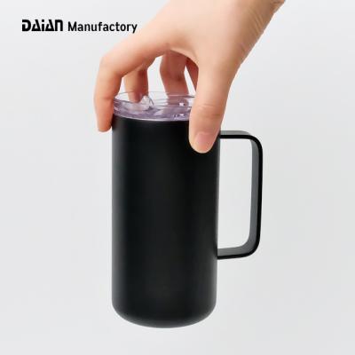 China Vacuum Insulated 2021 New Style Double Wall Stainless Steel Mug With Silding Lids for sale