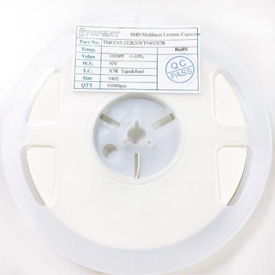 China Mehrschichtige keramische Kondensatoren MLCC SMT 3300pF 50V 0402 X7R SMD zu verkaufen