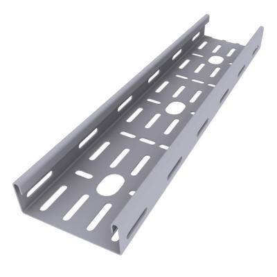 China Enamel Paint Ventilated Cable Tray Corrosion Resistant Smooth Edges Grey Color for sale