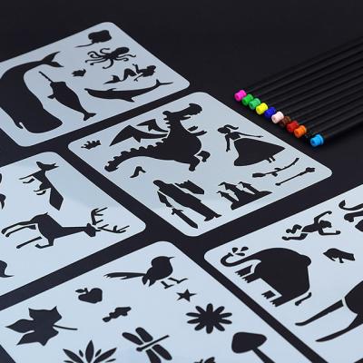 China Customizable Designs Drawing Laser Cut Eco Friendly Material Mylar Stencils for sale