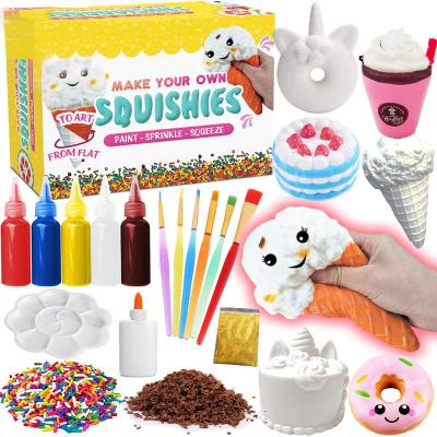 China Relieve Stress/Relaxation Drawing Squishies for Girl Kids Kawaii DIY Squishy DIY Squeeze Autism Toys Cake Jumbo Slow Rising Painting Art Set Squishy Toy Food for sale