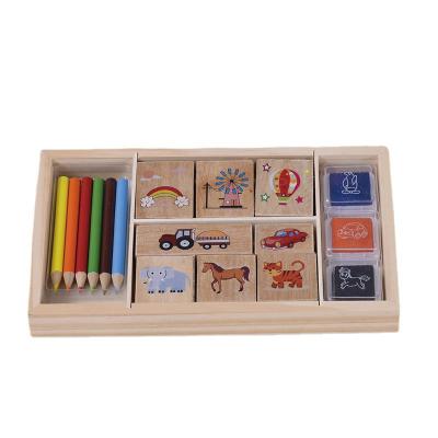 China Children's Toy Kids Cute Cartoon Animal Rubber Stamp Diy Self Inking Stamping Machines Toy Wooden Stamps For Kids/ for sale