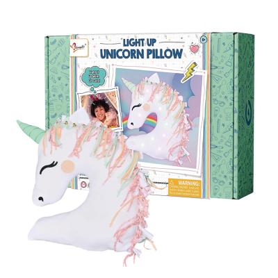 China DIY Handmade Kit Softly Felt PlushGlowing Unicorn Pillow Kid Sewing Kit for Children - Unicorn Wonderland Embroidery Sewing Kit for sale