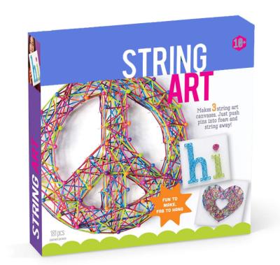 China 10+ Makes 3 Large String Art Kit from Art Canvases Peace Sign String Edition for sale