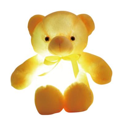 China Children's Gift Drop Shipping Toy Creative Led Pillow Colorful Glowing Teddy Bear Plush Toy Teddy Bear Plush Stuffed Animals Light for sale