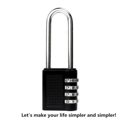 China Anti Theft Combination Padlock , High Grade Zinc Alloy Long Shackle Padlock for sale