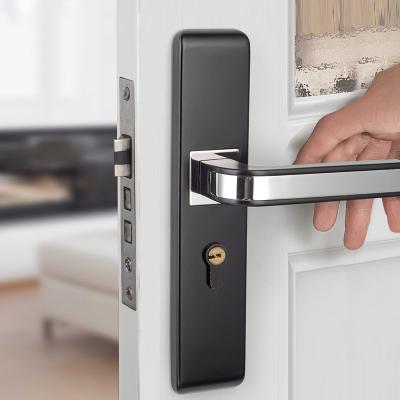 China Indoor Household Mute Solid Wood Door Lock Two Color Handle Anti - Theft Core for sale