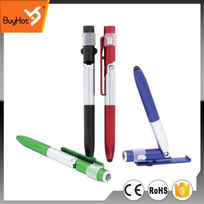 China Promotion Pen Gifts 4 in1 Pen with White LED, Ballpoint Pen, Screen Touch and Mobile Phone Holder for sale