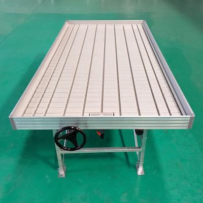 China Water Saving Irrigation System Can Be Easily Customized Hydroponic Moving Crib Food Grade Trays ABS Hydroponic Flood Table Rolling Planting Bench for sale