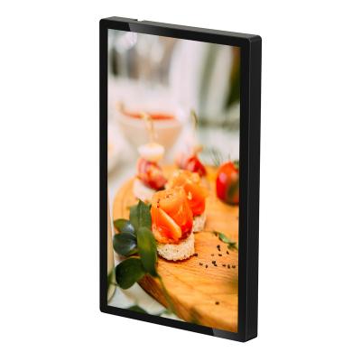 China HD Indoor Wall Mount 27 32 Inch LCD Screen Black Flat Android Digital Signage Advertising Players For Hotel Restaurant Elevator for sale