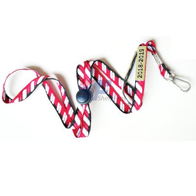 China Promotional Funny Gifts First Sale Cartoon Satin Brand Name Anime Ribbon Woven Lanyard for sale