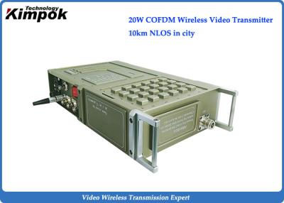 China Vídeo del transmisor inalámbrico rugoso de 1080P COFDM HD + salida NLOS del transmisor de datos 20W RF en venta