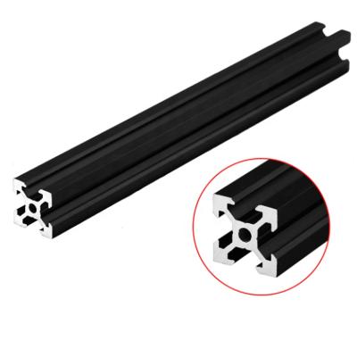 China Manufacture 2020 2040 2060 V industrial pure black slot aluminum profile for 3d printer for sale