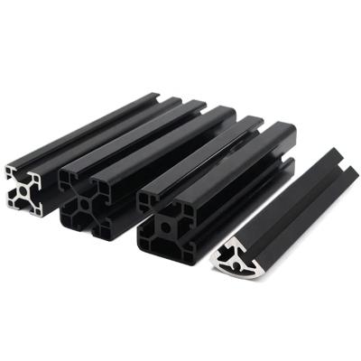 China Customized industrial factory 6063 t5 2020 3030 4080 industrial aluminum t slot 40x40 black aluminum profiles for sale