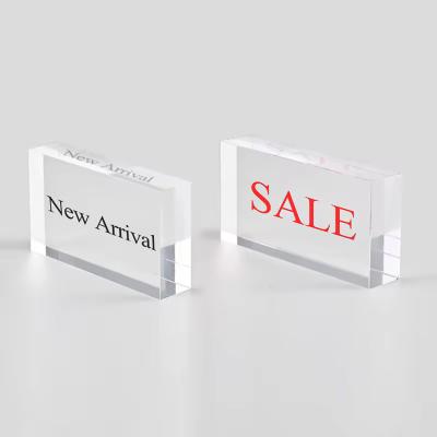 China Custom Size Clear Acrylic Sign Block Acrylic Logo Block For Personalized Name Title for sale