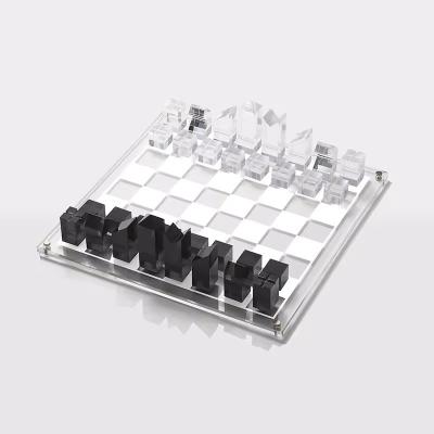 China 30x 30cm Acrylic Chess Board Set Modern Tabletop Lucite Chess Set For Adults And Kids for sale