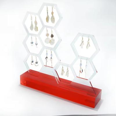 China Op maat gemaakte, elegante acryl sieraden display voor merk, acryl oorbellen display set Te koop